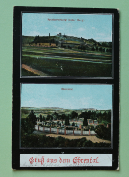 Postcard PC Saarbruecken 1914 Spicherer red hill Ehrental cemetary Town architecture Saarland